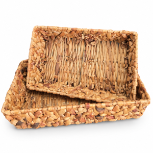 Set de 2 cestas de fibras naturales trenzadas