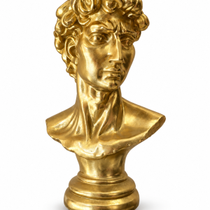 Busto decorativo clásico dorado 36 × 25 cm