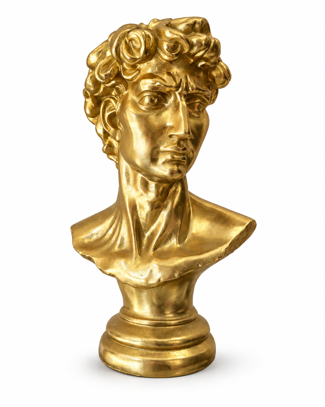 Busto decorativo clásico dorado 36 × 25 cm