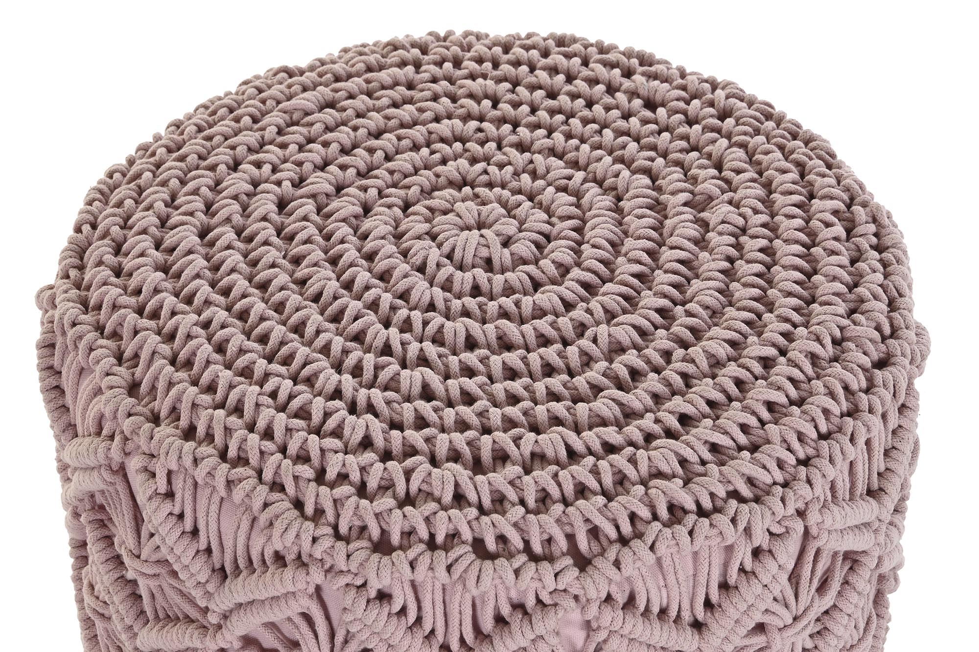 Reposapiés de algodón y madera con macramé 43 × 43 × 51 cm - Imagen 2